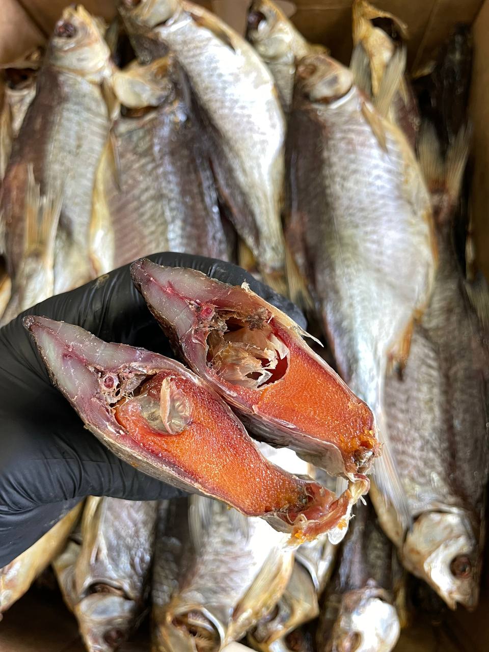 Dried Taran Medium with caviar (Вяленая Тарань с икрой 100%) 2pcs in a Pack 500g