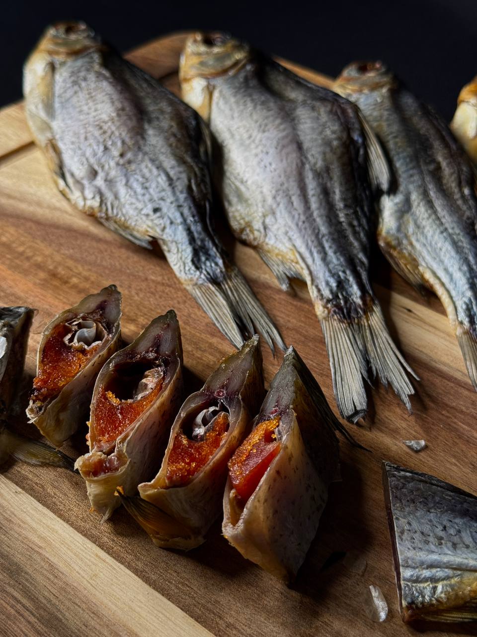 Dried Taran Standart with caviar (Молодая Вяленая Тарань с икрой 50%)